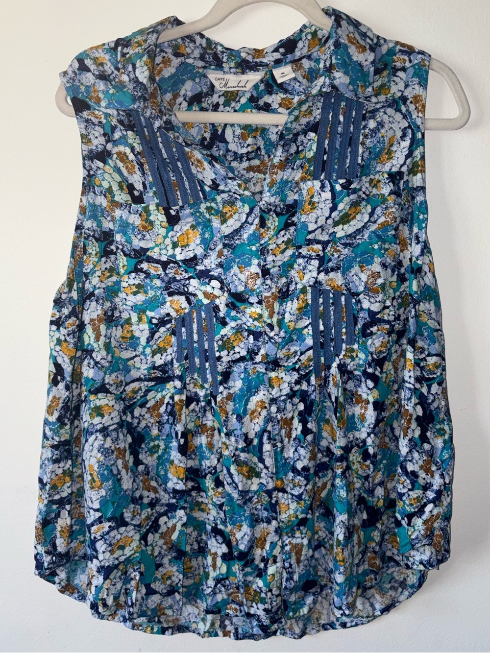Chambray Floral Blouse - Blue Multi